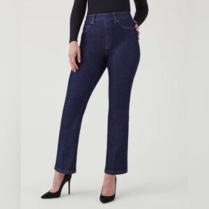 EUC Spanx KICK FLARE JEANS | raw indigo | Size Medium